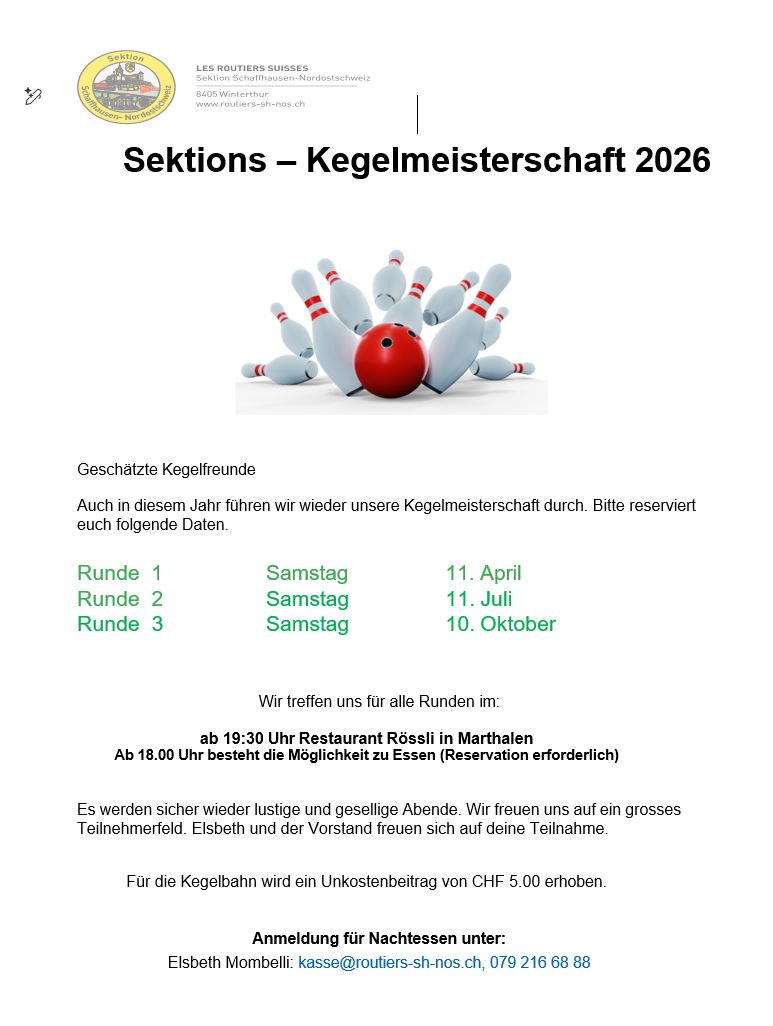 Kegelmeisterschaft Runde 1
